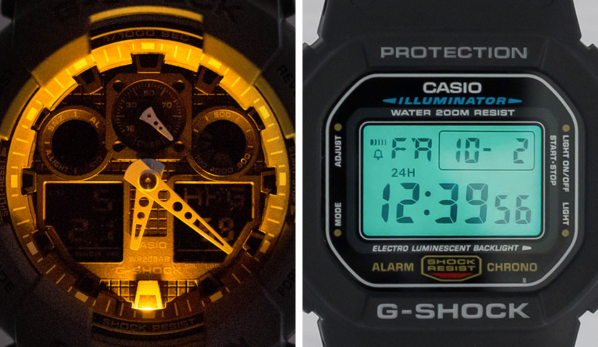 G-Shock GA-100 osvětlení